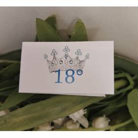 BIGLIETTINO 18 ANNI CORONA ARGENTO