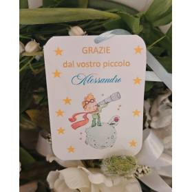 ETICHETTA BATTESIMO RINGRAZIAMENTO PICCOLO PRINCIPE