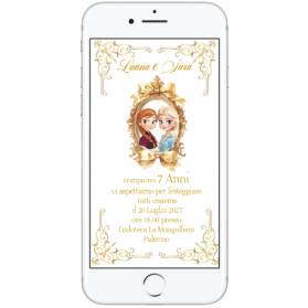 INVITO DIGITALE COMPLEANNO FROZEN GEMELLE
