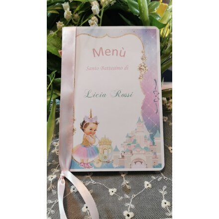 MENU' BATTESIMO CARROZZA E BIMBA UNICORNO