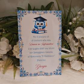 INVITO LAUREA RAGAZZO CON BUSTA