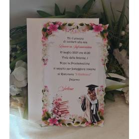 INVITO LAUREA RAGAZZA CON BUSTA