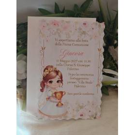 INVITO PRIMA COMUNIONE RAGAZZA