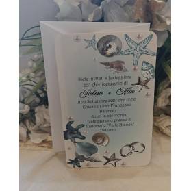 INVITO NOZZE D'ARGENTO MARINO CON BUSTA