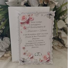 INVITO NOZZE D'ARGENTO CON BUSTA