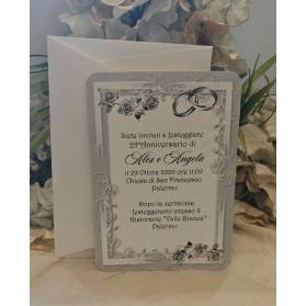 INVITO NOZZE D'ARGENTO CON BUSTA