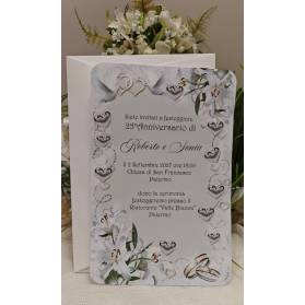 INVITO NOZZE D'ARGENTO CON BUSTA