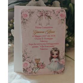 INVITO PRIMA COMUNIONE RAGAZZA