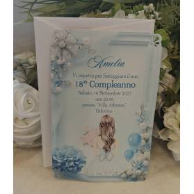 INVITO 18 ANNI CON BUSTA RAGAZZA