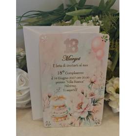 INVITO 18 ANNI CON BUSTA RAGAZZA