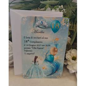 INVITO 18 ANNI CON BUSTA RAGAZZA