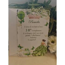 INVITO 18 ANNI CON BUSTA RAGAZZA