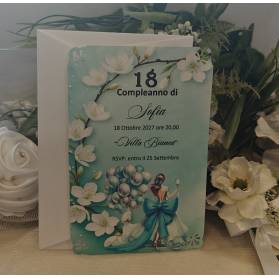 INVITO 18 ANNI CON BUSTA RAGAZZA