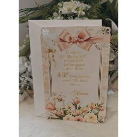 INVITO 40 ANNI DONNA CON ANGOLI PIZZO