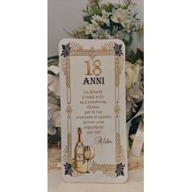 SEGNAPOSTO 18 ANNI RAGAZZO ORO E NERO