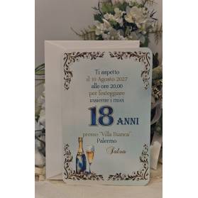 INVITO 18 ANNI CON BUSTA RAGAZZO