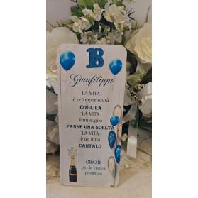 SEGNAPOSTO 18 ANNI RAGAZZO BIANCO E BLU