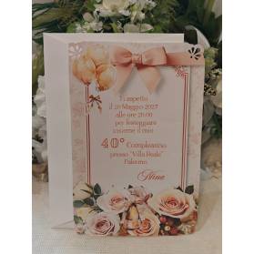 INVITO 30 ANNI DONNA CON ANGOLI PIZZO