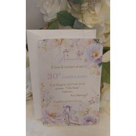 INVITO 30 ANNI DONNA CON ANGOLI PIZZO
