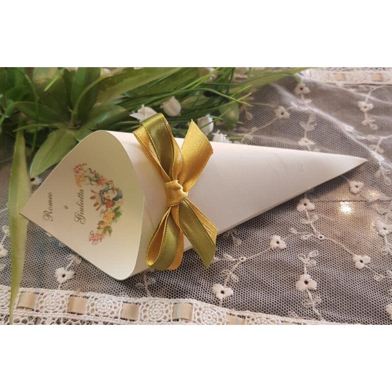 Bomboniera Chic Cono Matrimonio Decoro Siciliano Teste Di Moro