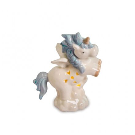 BOMBONIERA UNICORNO PORCELLANA A LED