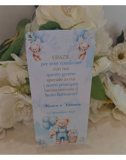 SEGNALIBRO battesimo gemelli