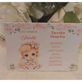 SEGNATAVOLO BATTESIMO BIMBA CON ANGOLI TRAFORATI