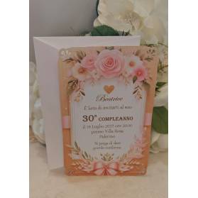 INVITO 60 ANNI DONNA CON ANGOLI PIZZO