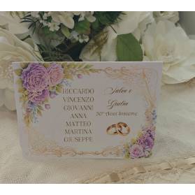 SEGNATAVOLO NOZZE D'ORO CON NOMI DEGLI INVITATI