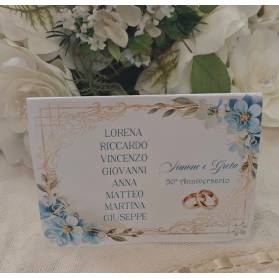 SEGNATAVOLO NOZZE D'ORO CON NOMI DEGLI INVITATI