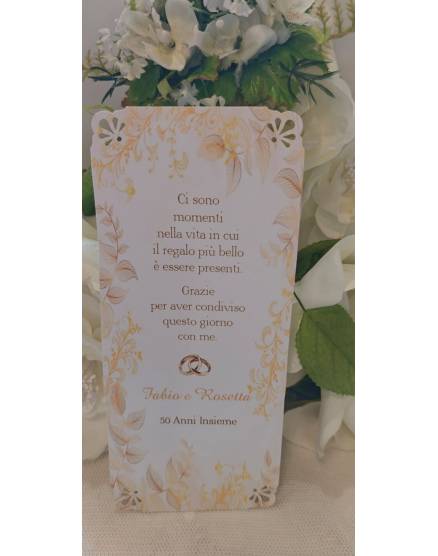 Segnalibro nozze oro