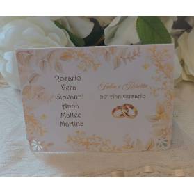 SEGNATAVOLO NOZZE D'ORO CON NOMI DEGLI INVITATI