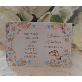 SEGNATAVOLO NOZZE D'ORO CON NOMI DEGLI INVITATI