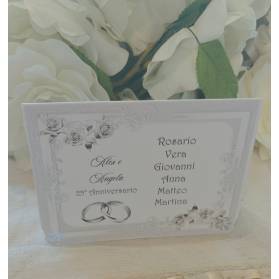 SEGNATAVOLO NOZZE D'ARGENTO CON NOMI DEGLI INVITATI