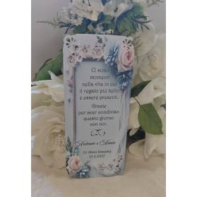 SEGNAPOSTO NOZZE D'ARGENTO CON ANGOLI TRAFORATI