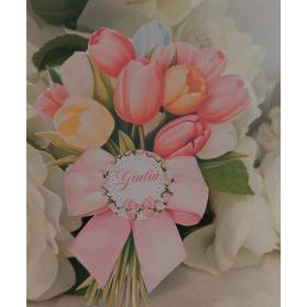 SEGNAPOSTO 30 ANNI TULIPANI PERSONALIZZATO