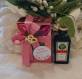 BOMBONIERA 18 ANNI LIQUORE MIGNON BOX VETRINA ROSA GOLD