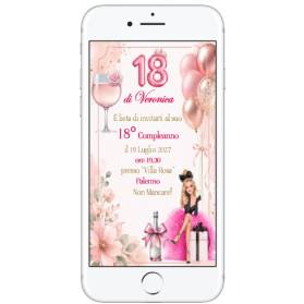 INVITO DIGITALE 18 ANNI RAGAZZA PRONTO IN 4 ORE