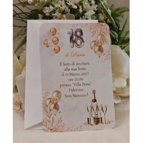 INVITO 18 ANNI CON BUSTA RAGAZZO ORO