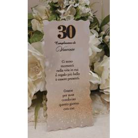SEGNAPOSTO 30 ANNI UOMO TAGLIATO A MANO