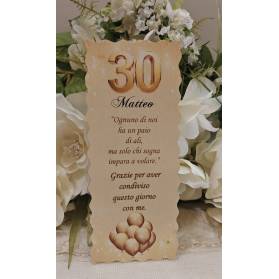 SEGNAPOSTO 30 ANNI UOMO TAGLIATO A MANO