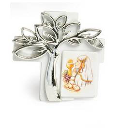 BOMBONIERA CROCE CON ALBERO BIMBA CON CONFEZIONE