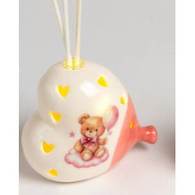 PROFUMATORE PALLONCINO CON ORSETTO A LED IN PORCELLANA CON CONFEZIONE