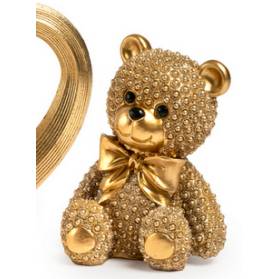 ORSETTO CON FIOCCO ORO BRILLANTE CON CONFEZIONE