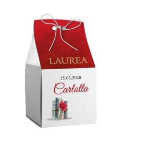 SCATOLINA LAUREA CUBO PERSONALIZZABILE COMPLETA DI CONFETTI