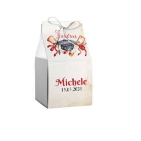 SCATOLINA LAUREA CUBO PERSONALIZZABILE COMPLETA DI CONFETTI