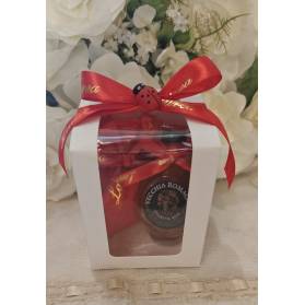 SCATOLA LAUREA CON LIQUORE MIGNON E CONFETTI