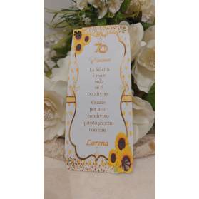 SEGNAPOSTO 70 ANNI DONNA GIRASOLE ANGOLI TRAFORATI