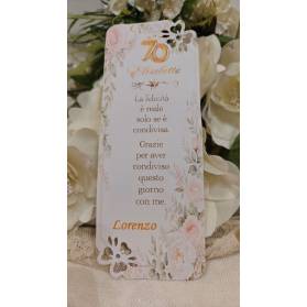 SEGNAPOSTO 70 ANNI DONNA CON ANGOLI TRAFORATI