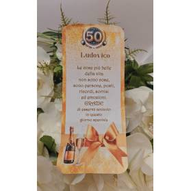 SEGNAPOSTO 50 ANNI UOMO ORO E BIANCO